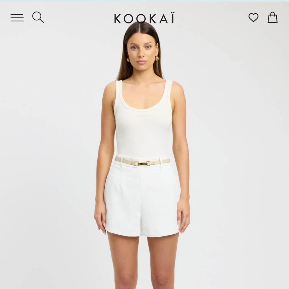 Kookai White High-Waist Tailored Women's Shorts